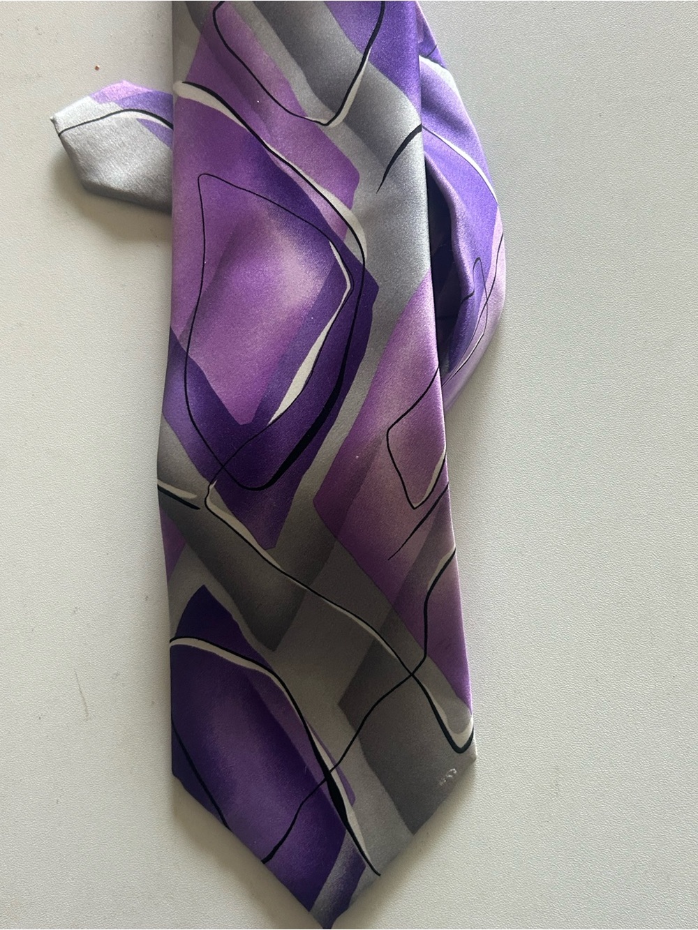 J. Garcia Purple & Gray Men's Silk Tie - Classic Abstract Design
